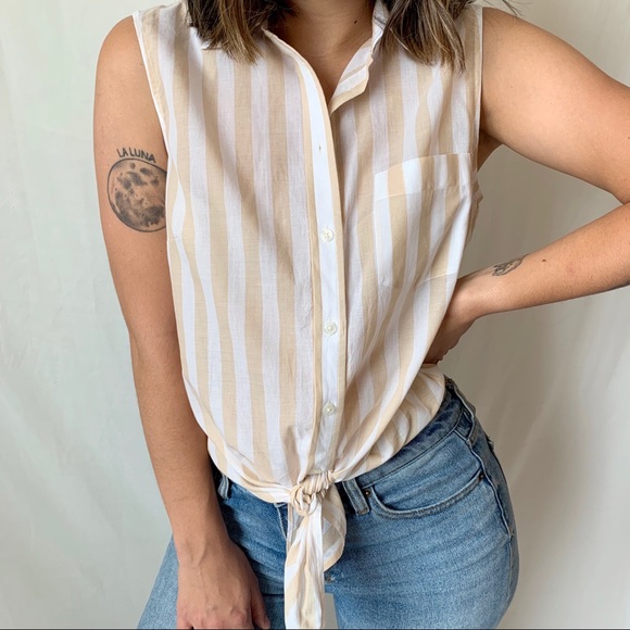 J. Crew Tops - J. CREW sleeveless tie button down